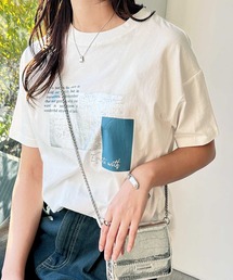 箔メタリック&宇宙プリントオーバーサイズ半袖Tシャツ