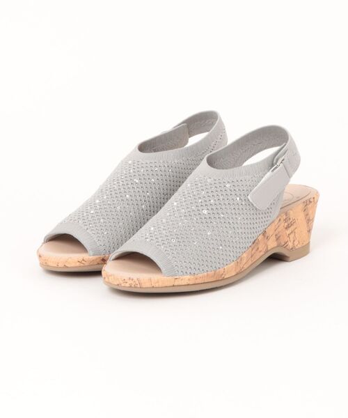 UnReef（アンリーフ）の「ニットカバードサンダル（サンダル・レディース・ベージュ/ブラック/ライトグレー・22.5cm/23.0cm/23.5cm/24.0cm/24.5cm）」の2枚目の写真