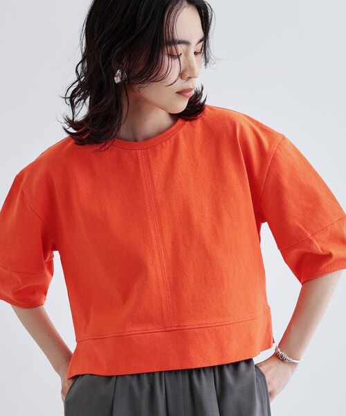 GALLEST(ギャレスト)の「【再入荷】フォルムスリーブカットソー(Tシャツ/カットソー・レディース・チャコールグレー/ホワイト/ライトベージュ/オレンジ系・38)」の4枚目の写真
