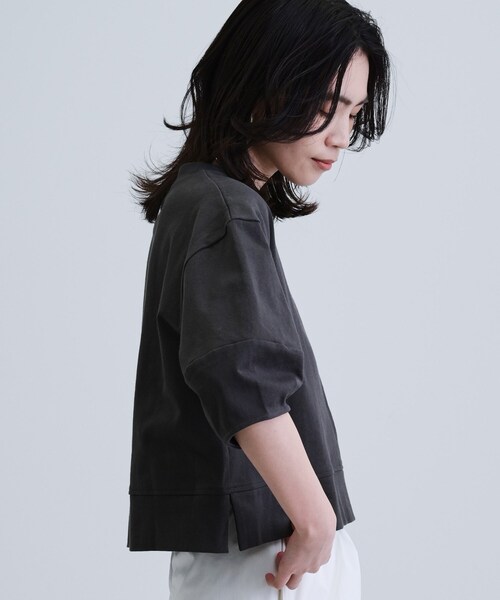 GALLEST(ギャレスト)の「【再入荷】フォルムスリーブカットソー(Tシャツ/カットソー・レディース・チャコールグレー/ホワイト/ライトベージュ/オレンジ系・38)」の6枚目の写真
