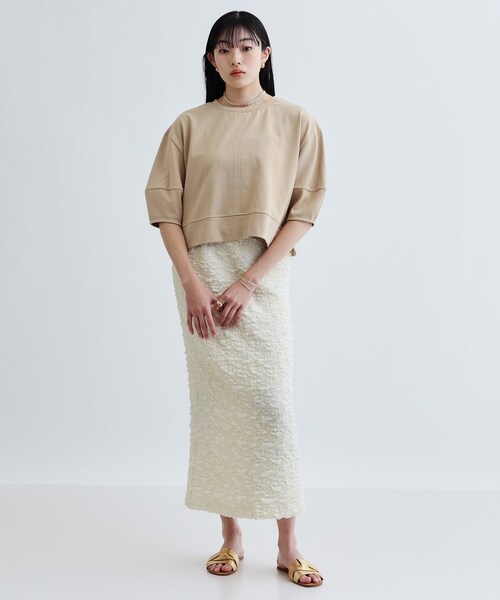 GALLEST(ギャレスト)の「【再入荷】フォルムスリーブカットソー(Tシャツ/カットソー・レディース・チャコールグレー/ホワイト/ライトベージュ/オレンジ系・38)」の10枚目の写真