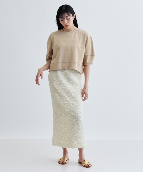 GALLEST(ギャレスト)の「【再入荷】フォルムスリーブカットソー(Tシャツ/カットソー・レディース・チャコールグレー/ホワイト/ライトベージュ/オレンジ系・38)」の11枚目の写真