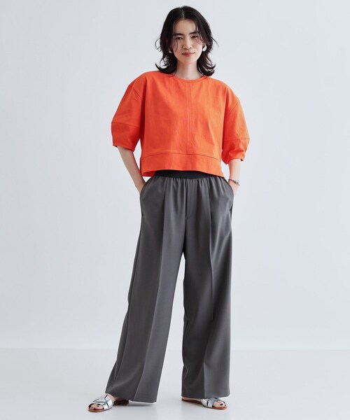 GALLEST(ギャレスト)の「【再入荷】フォルムスリーブカットソー(Tシャツ/カットソー・レディース・チャコールグレー/ホワイト/ライトベージュ/オレンジ系・38)」の18枚目の写真