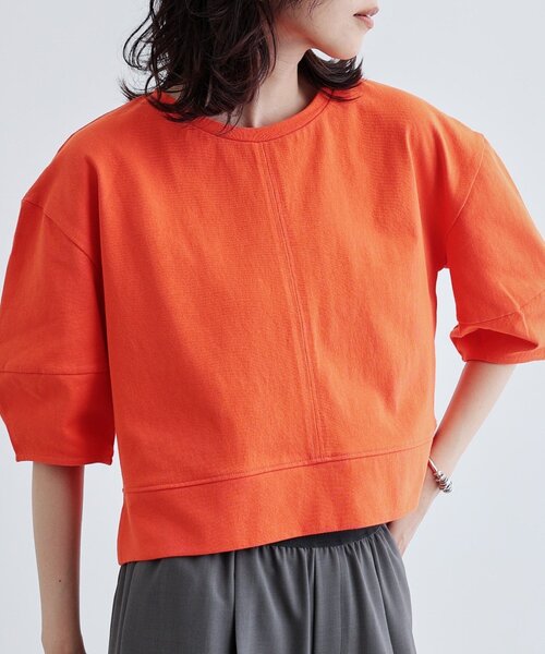GALLEST(ギャレスト)の「【再入荷】フォルムスリーブカットソー(Tシャツ/カットソー・レディース・チャコールグレー/ホワイト/ライトベージュ/オレンジ系・38)」の19枚目の写真