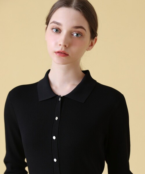 美品　ANAYIアナイ　Ｖネック リブ　カーディガン ブラック M Vネック カーディガン |ANAYI OFFICIAL ONLINE STORE | アナイ