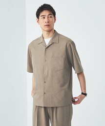 green label relaxing（グリーンレーベルリラクシング）の「シャンブレー ツイル ジャストルーズ オープンカラー 半袖 シャツ -ストレッチ-（シャツ/ブラウス）」