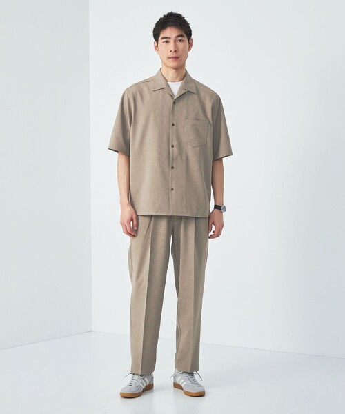 green label relaxing（グリーンレーベルリラクシング）の「シャンブレー ツイル ジャストルーズ オープンカラー 半袖 シャツ -ストレッチ-（シャツ/ブラウス・メンズ・ネイビー/モカ/ロイヤルブルー・S/M/L/XL）」の8枚目の写真