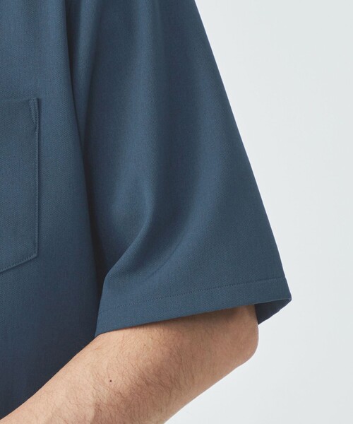 green label relaxing（グリーンレーベルリラクシング）の「シャンブレー ツイル ジャストルーズ オープンカラー 半袖 シャツ -ストレッチ-（シャツ/ブラウス・メンズ・ネイビー/モカ/ロイヤルブルー・S/M/L/XL）」の13枚目の写真