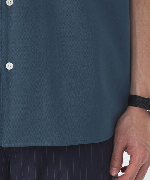 green label relaxing（グリーンレーベルリラクシング）の「シャンブレー ツイル ジャストルーズ オープンカラー 半袖 シャツ -ストレッチ-（シャツ/ブラウス・メンズ・ネイビー/モカ/ロイヤルブルー・S/M/L/XL）」の14枚目の写真