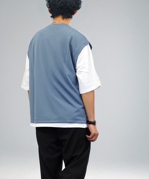 アトリエggカットソー⭐︎０サイズ セール】オーバーサイズ ベスト風 Tシャツ 無地 カットソー（T