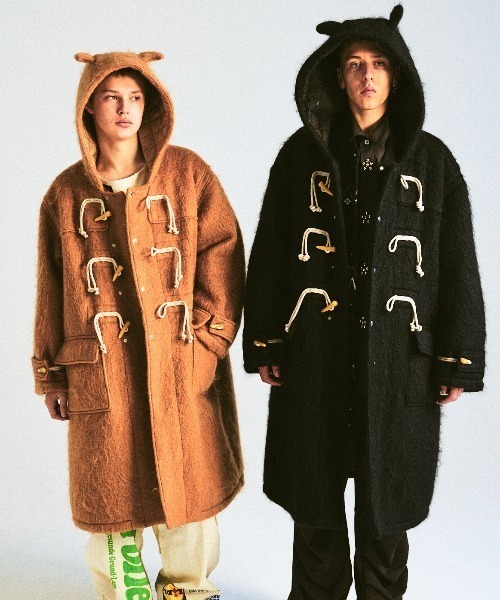 DISCOVERED（ディスカバード）の「DISCOVERED DEVILS EAR HOODIE SHAGGYDUFFLE COAT（ダッフルコート・メンズ・ベージュ/ブラック・1/3）」の6枚目の写真