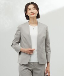 【セットアップ対応・人気素材】コットンFITTY ノーカラー ジャケット