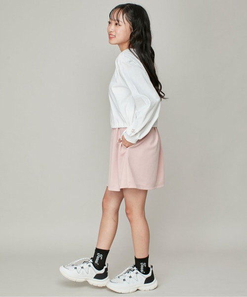 JENNI love(ジェニィラブ)の「【コットン100%】リボンドロストフレンチロゴ短丈ロンT(Tシャツ/カットソー・キッズ・ブラック/ピンク/オフホワイト・130cm/140cm/160cm/150cm)」の5枚目の写真