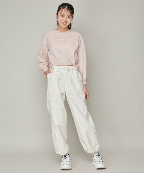 JENNI love(ジェニィラブ)の「【コットン100%】リボンドロストフレンチロゴ短丈ロンT(Tシャツ/カットソー・キッズ・ブラック/ピンク/オフホワイト・130cm/140cm/160cm/150cm)」の7枚目の写真