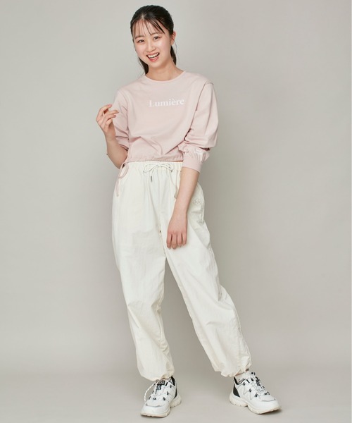 JENNI love(ジェニィラブ)の「【コットン100%】リボンドロストフレンチロゴ短丈ロンT(Tシャツ/カットソー・キッズ・ブラック/ピンク/オフホワイト・130cm/140cm/160cm/150cm)」の9枚目の写真