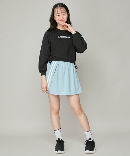 JENNI love(ジェニィラブ)の「【コットン100%】リボンドロストフレンチロゴ短丈ロンT(Tシャツ/カットソー・キッズ・ブラック/ピンク/オフホワイト・130cm/140cm/160cm/150cm)」の13枚目の写真