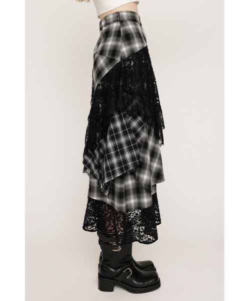 REMAKE LIKE LACE CHECK SK リメイクライク レース チェック