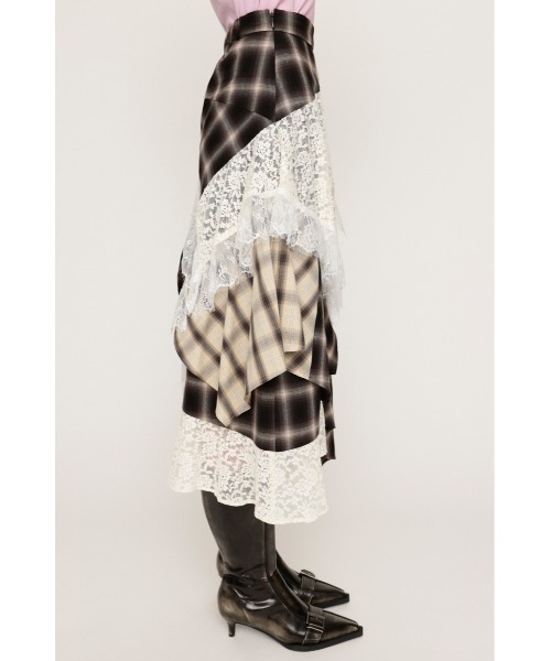 セール】REMAKE LIKE LACE CHECK SK リメイクライク レース