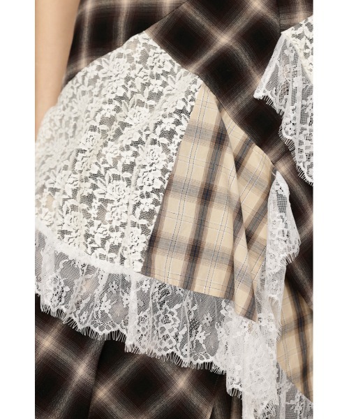 新品未使用タグ付☆SLY　REMAKE LIKE LACE CHECK スカート REMAKE LIKE LACE CHECK SK リメイクライク レース チェック