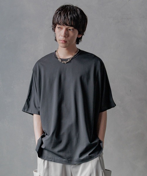 HARE(ハレ)の「【接触冷感 汗シミ低減】ICYポンチドルマンカットソー(HARE)(Tシャツ/カットソー・メンズ・ブラック/ホワイト/グレー/ブルー・SMALL/MEDIUM)」の12枚目の写真