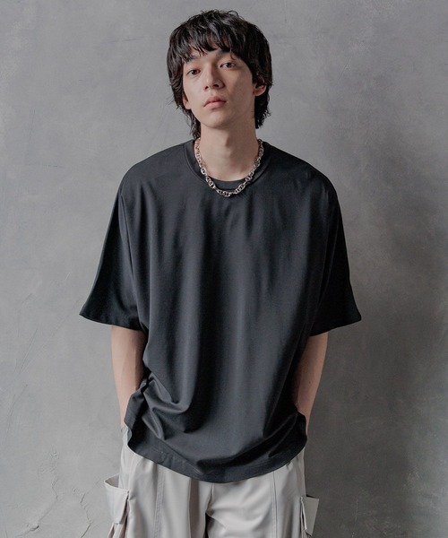 HARE(ハレ)の「【接触冷感 汗シミ低減】ICYポンチドルマンカットソー(HARE)(Tシャツ/カットソー・メンズ・ブラック/ホワイト/グレー/ブルー・SMALL/MEDIUM)」の14枚目の写真