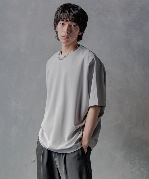 HARE(ハレ)の「【接触冷感 汗シミ低減】ICYポンチドルマンカットソー(HARE)(Tシャツ/カットソー・メンズ・ブラック/ホワイト/グレー/ブルー・SMALL/MEDIUM)」の5枚目の写真