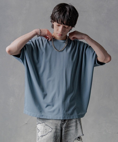 HARE(ハレ)の「【接触冷感 汗シミ低減】ICYポンチドルマンカットソー(HARE)(Tシャツ/カットソー・メンズ・ブラック/ホワイト/グレー/ブルー・SMALL/MEDIUM)」の6枚目の写真