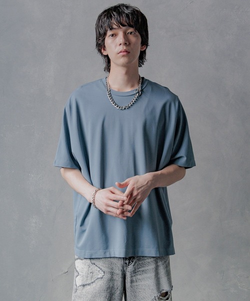 HARE(ハレ)の「【接触冷感 汗シミ低減】ICYポンチドルマンカットソー(HARE)(Tシャツ/カットソー・メンズ・ブラック/ホワイト/グレー/ブルー・SMALL/MEDIUM)」の7枚目の写真