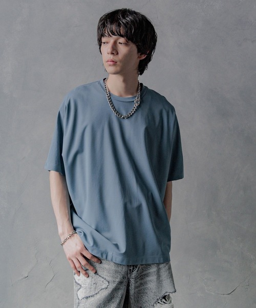 HARE(ハレ)の「【接触冷感 汗シミ低減】ICYポンチドルマンカットソー(HARE)(Tシャツ/カットソー・メンズ・ブラック/ホワイト/グレー/ブルー・SMALL/MEDIUM)」の8枚目の写真