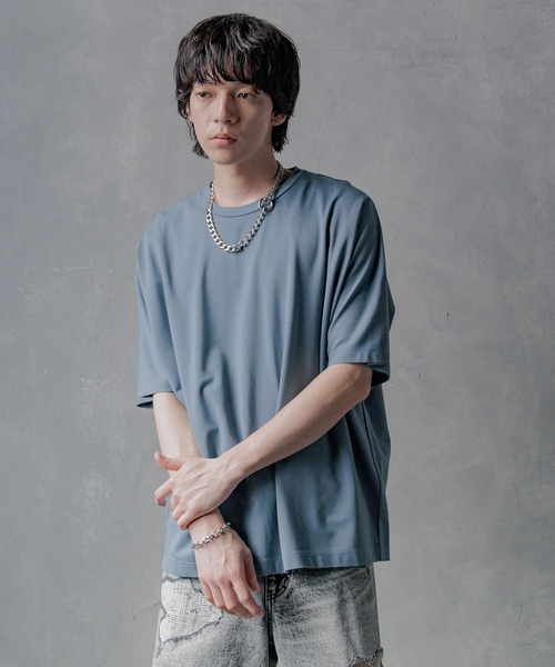 HARE(ハレ)の「【接触冷感 汗シミ低減】ICYポンチドルマンカットソー(HARE)(Tシャツ/カットソー・メンズ・ブラック/ホワイト/グレー/ブルー・SMALL/MEDIUM)」の9枚目の写真