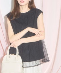 【ZOZO限定】スリーブレスドットチュールトップス