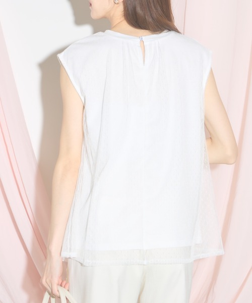 tocco closet(トッコ クローゼット)の「【ZOZO限定】スリーブレスドットチュールトップス(シャツ/ブラウス・レディース・ブラック/ネイビー/オフホワイト・M)」の9枚目の写真