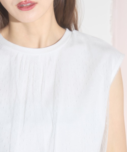 tocco closet(トッコ クローゼット)の「【ZOZO限定】スリーブレスドットチュールトップス(シャツ/ブラウス・レディース・ブラック/ネイビー/オフホワイト・M)」の10枚目の写真