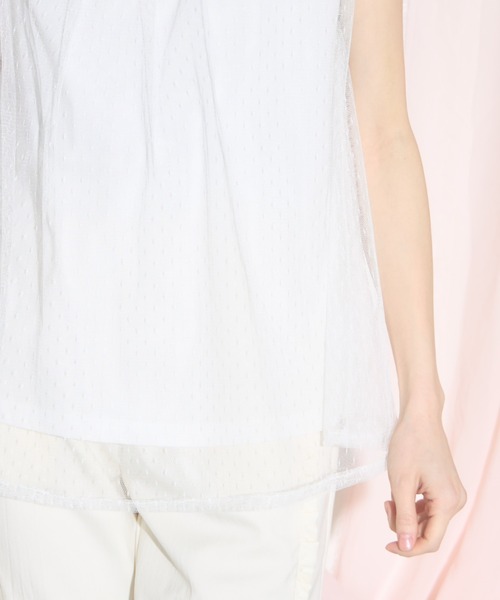 tocco closet(トッコ クローゼット)の「【ZOZO限定】スリーブレスドットチュールトップス(シャツ/ブラウス・レディース・ブラック/ネイビー/オフホワイト・M)」の11枚目の写真