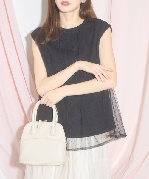 tocco closet(トッコ クローゼット)の「【ZOZO限定】スリーブレスドットチュールトップス(シャツ/ブラウス・レディース・ブラック/ネイビー/オフホワイト・M)」の16枚目の写真