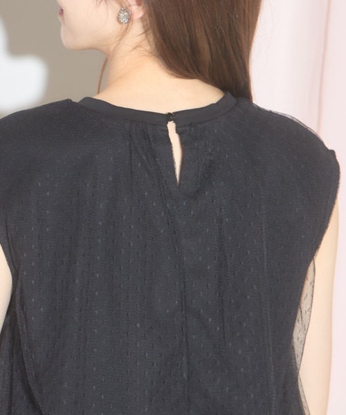 tocco closet(トッコ クローゼット)の「【ZOZO限定】スリーブレスドットチュールトップス(シャツ/ブラウス・レディース・ブラック/ネイビー/オフホワイト・M)」の18枚目の写真