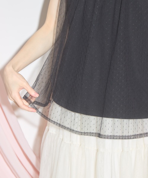 tocco closet(トッコ クローゼット)の「【ZOZO限定】スリーブレスドットチュールトップス(シャツ/ブラウス・レディース・ブラック/ネイビー/オフホワイト・M)」の19枚目の写真