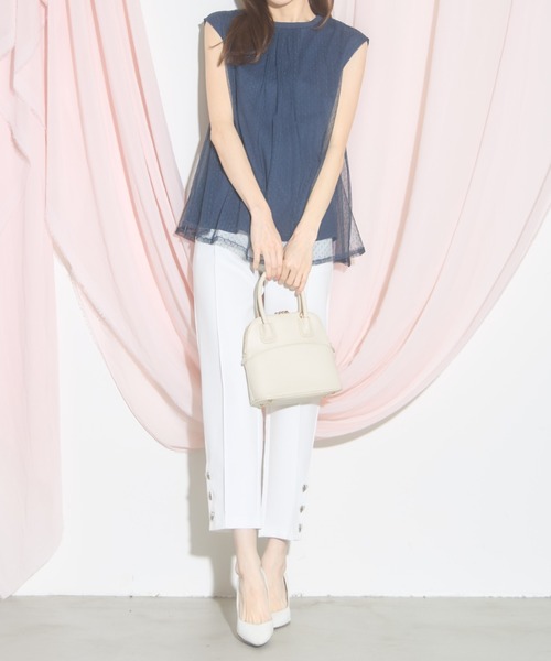 tocco closet(トッコ クローゼット)の「【ZOZO限定】スリーブレスドットチュールトップス(シャツ/ブラウス・レディース・ブラック/ネイビー/オフホワイト・M)」の20枚目の写真