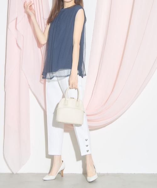 tocco closet(トッコ クローゼット)の「【ZOZO限定】スリーブレスドットチュールトップス(シャツ/ブラウス・レディース・ブラック/ネイビー/オフホワイト・M)」の21枚目の写真