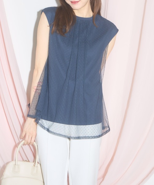 tocco closet(トッコ クローゼット)の「【ZOZO限定】スリーブレスドットチュールトップス(シャツ/ブラウス・レディース・ブラック/ネイビー/オフホワイト・M)」の22枚目の写真
