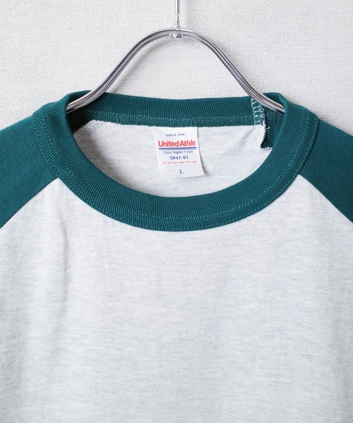 United Athle(ユナイテッドアスレ)の「【CBT1】【United Athle】5.6オンス ラグランスリーブ Tシャツ 5041(Tシャツ/カットソー・メンズ・ベージュ系その他/グリーン系その他/ホワイト×ブラック・MEDIUM/LARGE/X-LARGE/SMALL)」の14枚目の写真