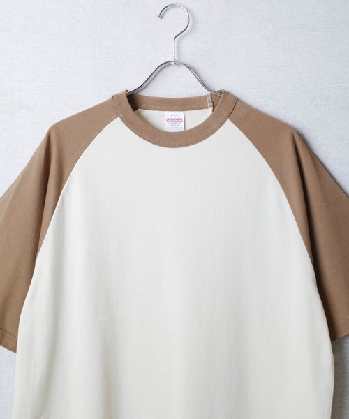 United Athle(ユナイテッドアスレ)の「【CBT1】【United Athle】5.6オンス ラグランスリーブ Tシャツ 5041(Tシャツ/カットソー・メンズ・ベージュ系その他/グリーン系その他/ホワイト×ブラック・MEDIUM/LARGE/X-LARGE/SMALL)」の4枚目の写真