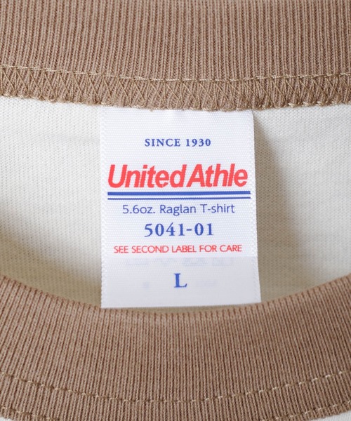 United Athle(ユナイテッドアスレ)の「【CBT1】【United Athle】5.6オンス ラグランスリーブ Tシャツ 5041(Tシャツ/カットソー・メンズ・ベージュ系その他/グリーン系その他/ホワイト×ブラック・MEDIUM/LARGE/X-LARGE/SMALL)」の8枚目の写真