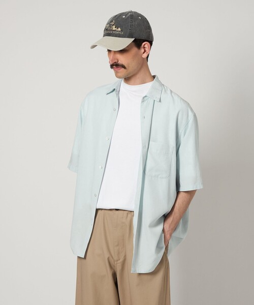 Steven Alan＞ スラブ レギュラーカラー ショートスリーブ