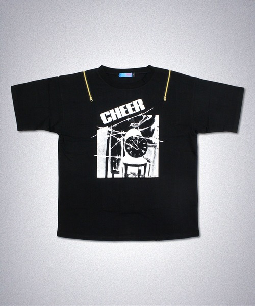 CHEER(チアー)の「肩ジップフォトデザインプリントゆるTEE(Tシャツ/カットソー・レディース・ピンク/ブラック/ホワイト・S/M/L)」の4枚目の写真