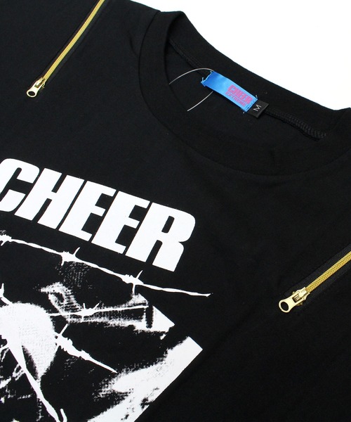 CHEER(チアー)の「肩ジップフォトデザインプリントゆるTEE(Tシャツ/カットソー・レディース・ピンク/ブラック/ホワイト・S/M/L)」の6枚目の写真