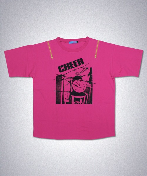 CHEER(チアー)の「肩ジップフォトデザインプリントゆるTEE(Tシャツ/カットソー・レディース・ピンク/ブラック/ホワイト・S/M/L)」の12枚目の写真