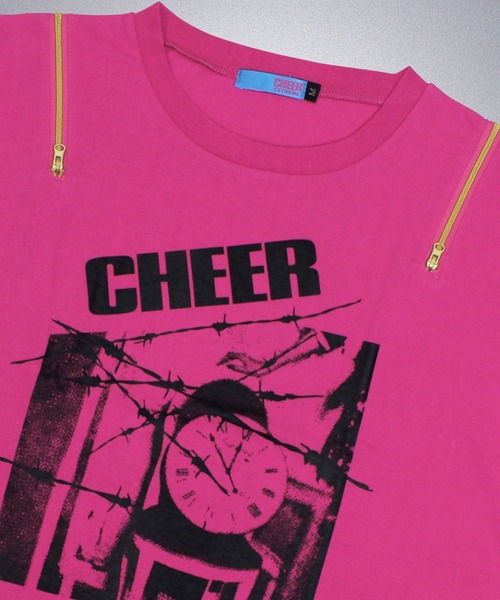 CHEER(チアー)の「肩ジップフォトデザインプリントゆるTEE(Tシャツ/カットソー・レディース・ピンク/ブラック/ホワイト・S/M/L)」の13枚目の写真