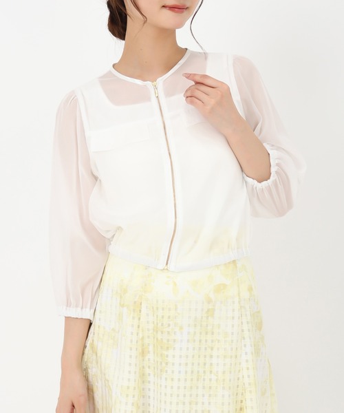 MISCH MASCH(ミッシュマッシュ)の「2025春夏新作 ラメシアーブルゾン(ブルゾン・レディース・ブラック/ホワイト/ラベンダー・フリ-)」の1枚目の写真