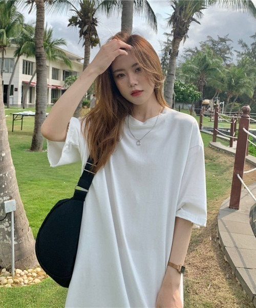LETee（レティー）の「ティーシャツワンピース（Tシャツ/カットソー・レディース・マスタード/ブラウン/ブラック/ホワイト・FREE）」の16枚目の写真